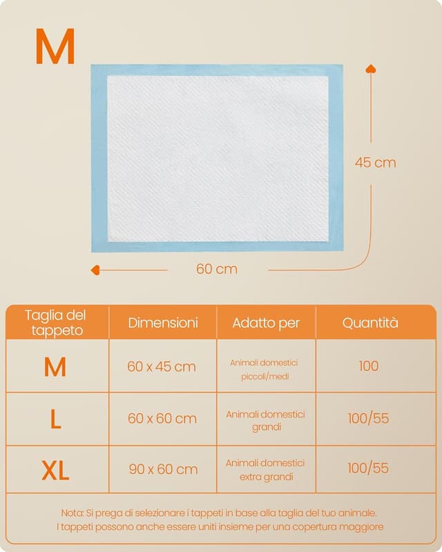 Thumbnail 4 de Feandrea PTD046W01 Tappeti assorbenti 60 x 45 cm 100 pezzi