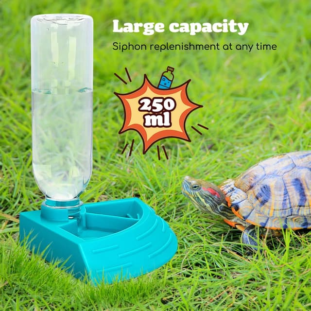 Detalle de Nobleza alimentatore automatico per rettili con distributore d’acqua e ciotola 2 in 1 (blu, taglia S)