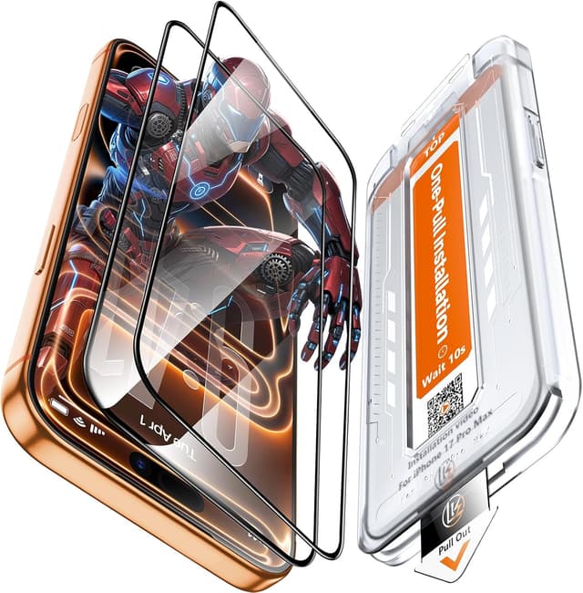 Detalle de LK 2 Pack iPhone 17 Pro Max screen protector 9H