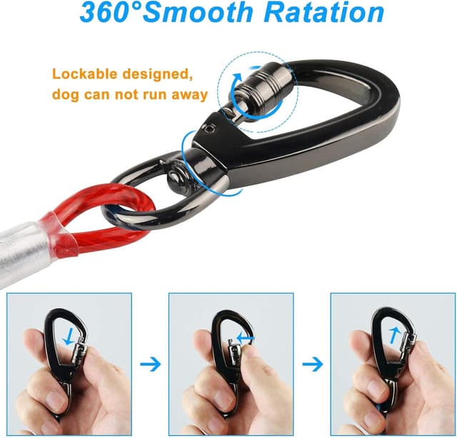 Detalle 2 de Dog Tie Out Cable 20ft reflective lead 🐕