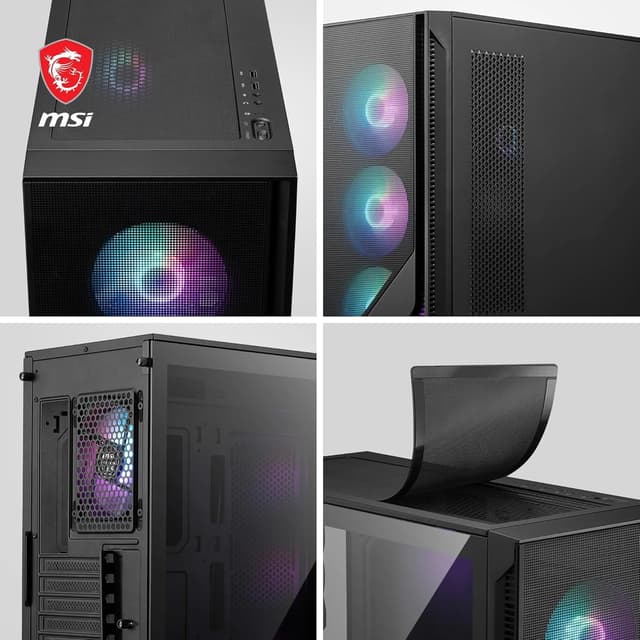 Detalle de MSI MAG Forge 320R Airflow : boîtier PC moyen tour ATX pensé pour le refroidissement et les GPU RTX 40