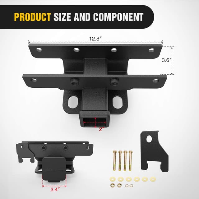 Detalle 2 de Nilight 2-Inch Rear Hitch for Wrangler JL
