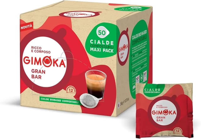 Detalle de Gimoka Easy Serving Espresso – dosettes compatibles (44–50 mm) Grand Bar Intense, intensité 12, boîte de 50