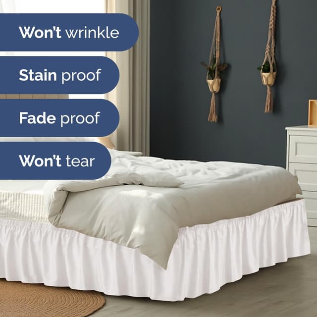 Detalle 1 de Wrap Around Dust Ruffle Bed Skirt 15 Inch