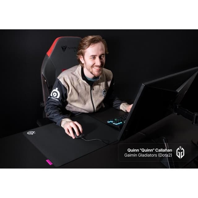 Detalle de SteelSeries QcK Performance L — alfombrilla gaming negra 🖱