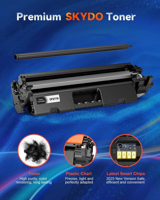 Detalle de Skydo 17A CF217A compatibile (2 cartucce) nero per HP LaserJet Pro M102/MFP M130