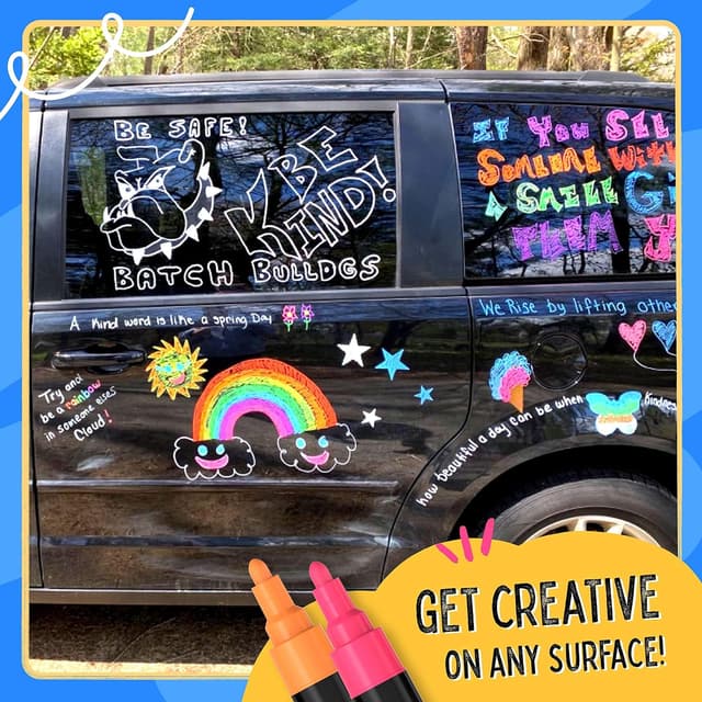 Detalle de Liquid Chalk Pens & Metallic Colours (Pack of 16) — 6mm Reversible Chalk Marker Set for Blackboard, Glass & Windows