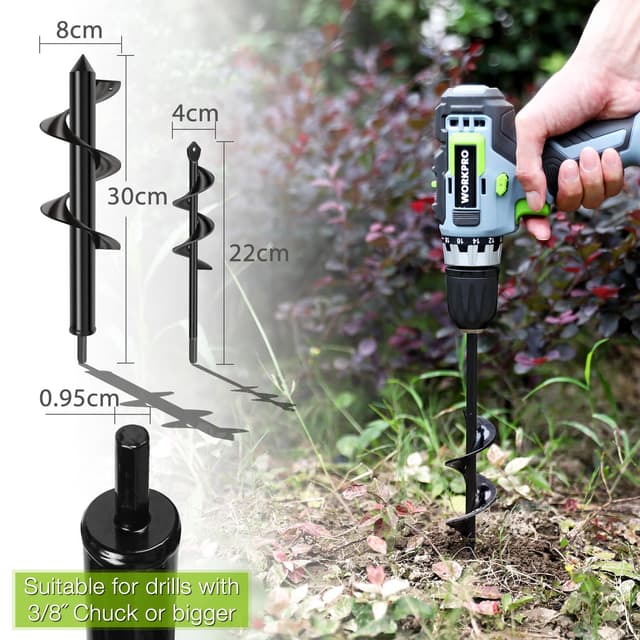 Thumbnail 2 de WORKPRO Auger Drill Bit Set 2-Piece 4x22cm