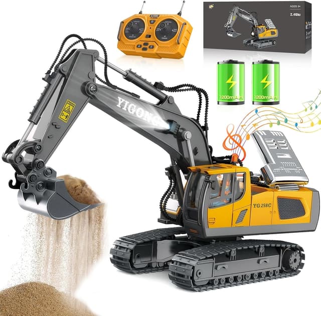 Detalle de KIYTARBOO Ferngesteuerter RC Bagger 11CH 2,4 GHz