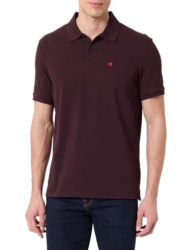 Detalle de Calvin Klein Polo SS Monogram piqué LV040EM269 para hombre en morado (marrón moca), talla L