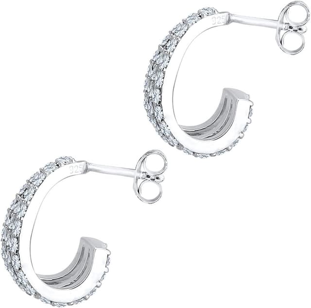 Detalle 2 de Elli Creolen Layer 925 Silber Kristalle