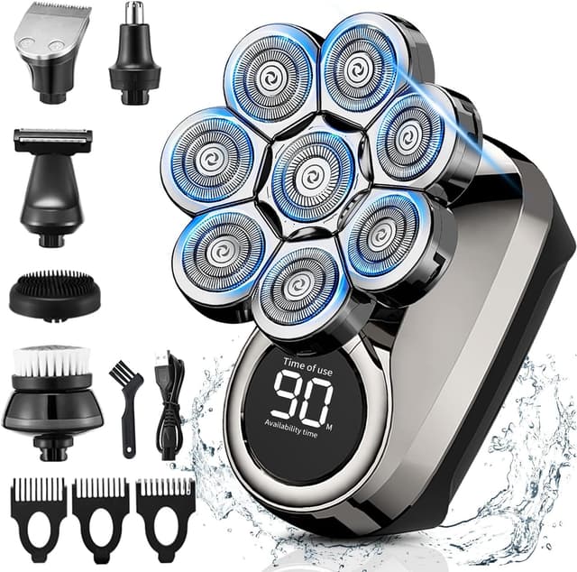 Detalle de Electric 8D Head Shaver 6-in-1, Waterproof