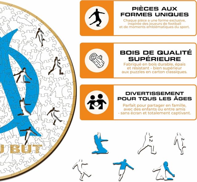 Thumbnail 6 de Iconic Puzzles Marseille Logo — puzzle en bois 250 pièces, taille M