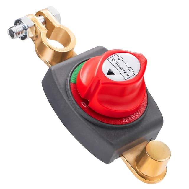 Detalle de Spurtar Battery Isolator Switch 12V–48V Top Post (Negative) – 275A continuous battery disconnect