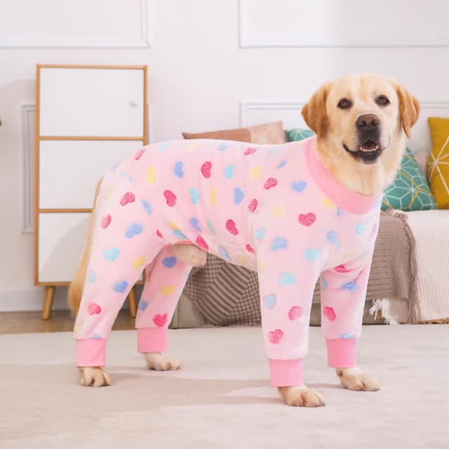 Thumbnail 6 de BT Bear Dog Winter Clothes Flannel Pullover Pyjamas Onesie (XXXL, Pink) for Medium–Large Dogs