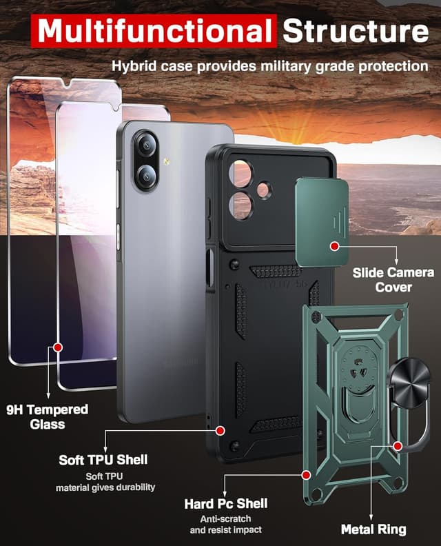 Thumbnail 2 de LeYi Galaxy A07 rugged case with camera slider
