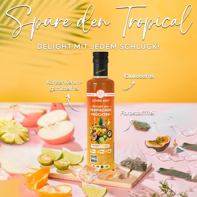 Detalle 2 de Zühre Ana Extrakt aus tropischen Früchten (640 g) – für Drinks, Joghurt & Desserts