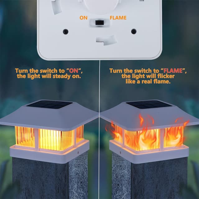 Thumbnail 5 de Dynaming Solar Flame Post Cap Lights 8 Pack