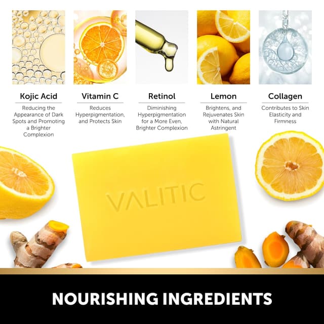 Detalle 2 de Valitic Lemon Turmeric Kojic Soap 3 Pack