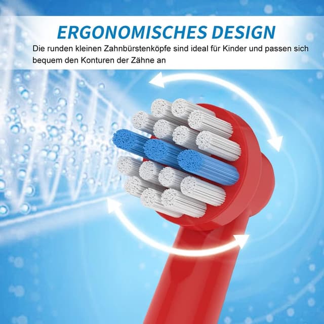 Detalle de 16 Kids Aufsteckbürsten mit extra weichen Borsten (kompatibel mit Oral-B Kinder E‑Zahnbürste) – 16 Stück