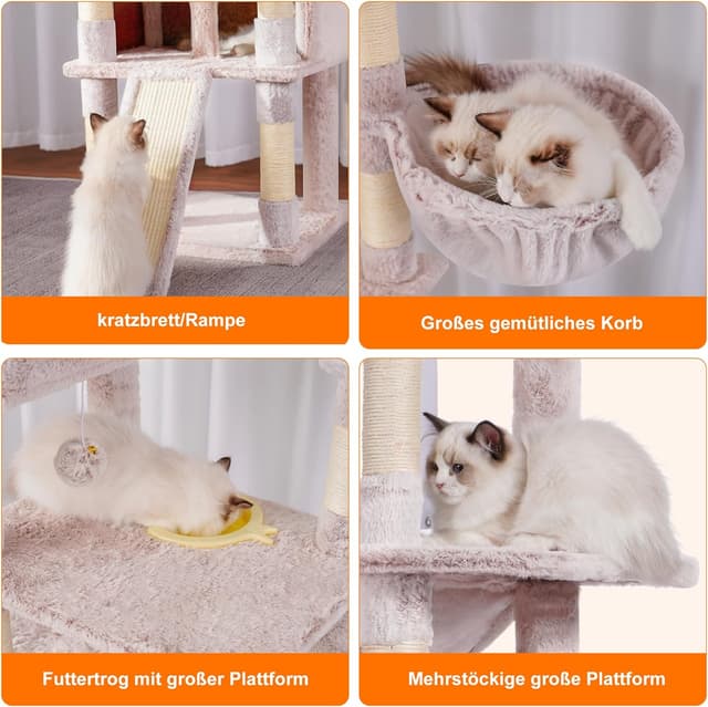 Detalle 1 de Heybly Kratzbaum 200 cm hoch mit 11 Säulen