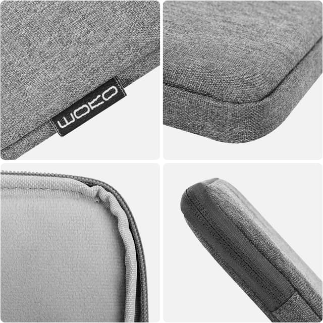 Detalle 2 de MoKo Moko Hülle Tasche / Sleeve Schutzhülle aus Polyester – Hellgrau für Tablets bis 12,9 Zoll