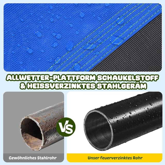 Detalle de Trekassy Nestschaukel Outdoor 120 cm – Tellerschaukel für bis zu 300 kg mit 2 Schaukelgurten (900D, wasserfest)