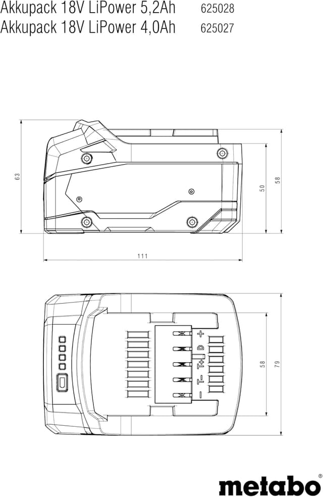 Detalle 2 de Batería Li-Power 18 V 5,2 Ah 625028000