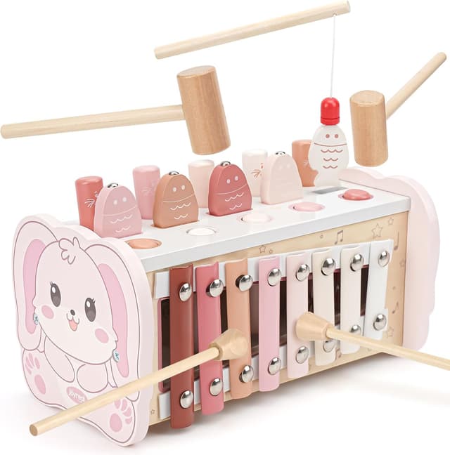 Imagen de Joyreal Jeux Montessori 4 en 1 Xylophone bébé en OfertitasTOP