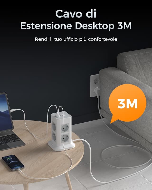 Thumbnail 5 de TESSAN Ciabatta multipresa 3 m 🔌