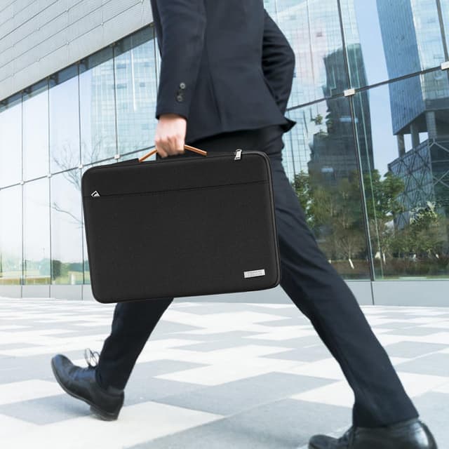 Detalle de TECOOL Laptop-Tasche 14 Zoll mit Tragegriff – Schutzhülle für 14" Notebook & 15" Surface Laptop, schwarz