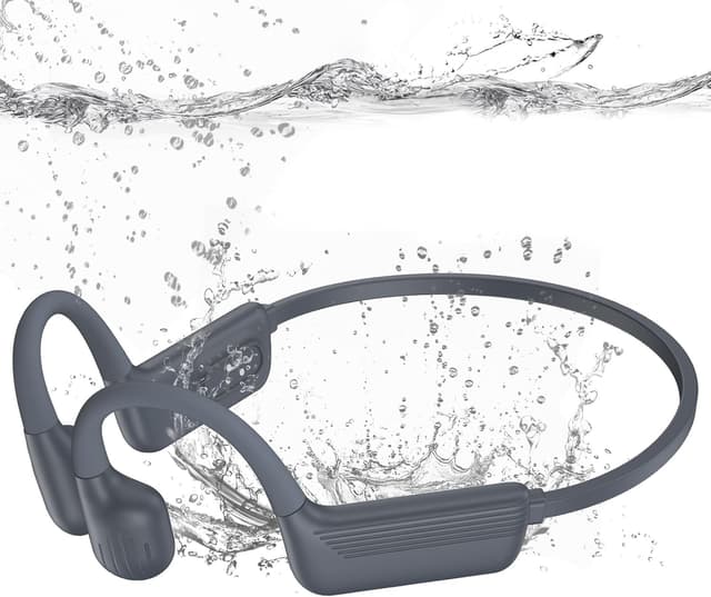Detalle de MARLALL LiteSurge Bone Conduction Swimming Headphones with 32GB MP3 and IP68 Waterproofing (Bluetooth 5.4) — Marathon-Grey