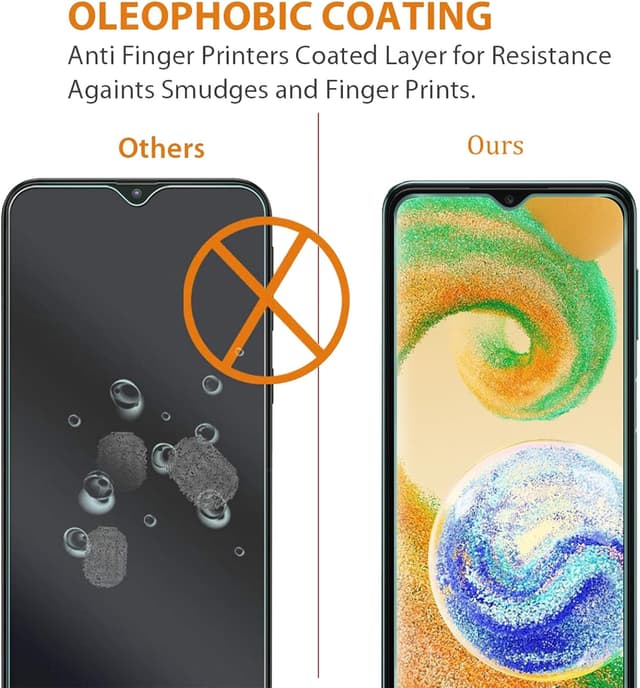Detalle de AOKUMA 2 pellicole in vetro temperato per Samsung Galaxy A04/A04s/A03s (9H, antiurto e anti-impronta)