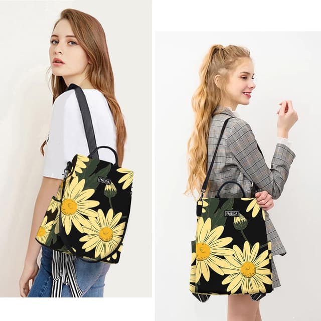 Thumbnail 6 de Fmeida Damen-Rucksack Anti-Diebstahl aus Nylon – 2-in-1 Schultertasche & Daypack (wasserabweisend)