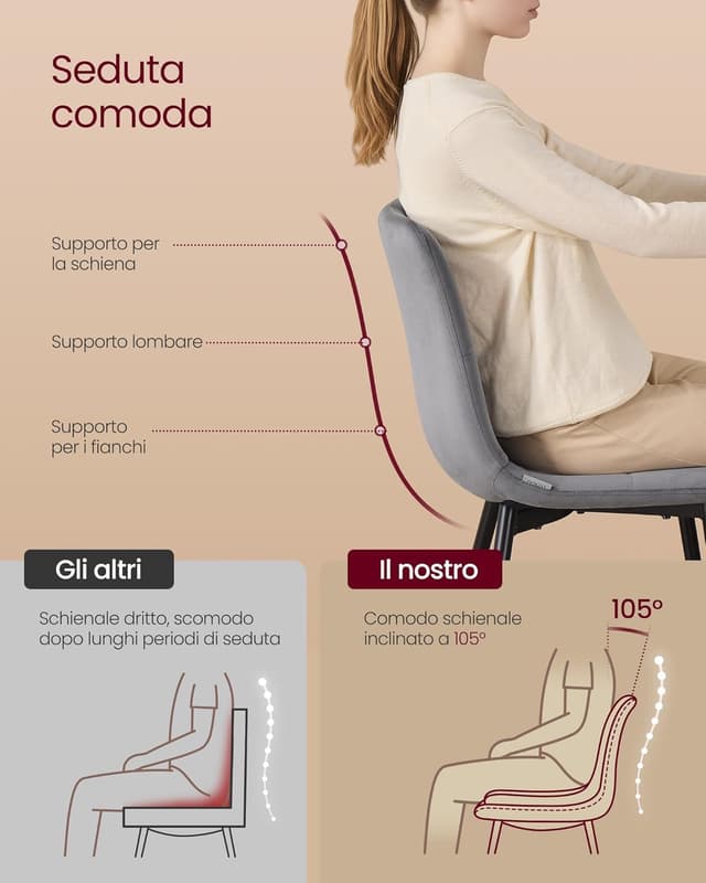 Thumbnail 4 de VASAGLE KDC088GN01 Sedia in velluto 120 kg