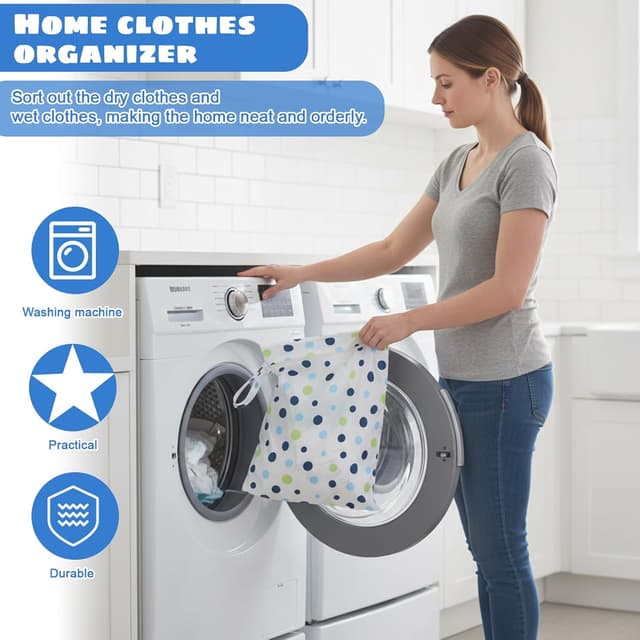 Detalle 2 de Culinavog 2-piece waterproof wet bag (30 x 40 cm) with handle and zip for nappy storage, travel & gym – Pink and Blue