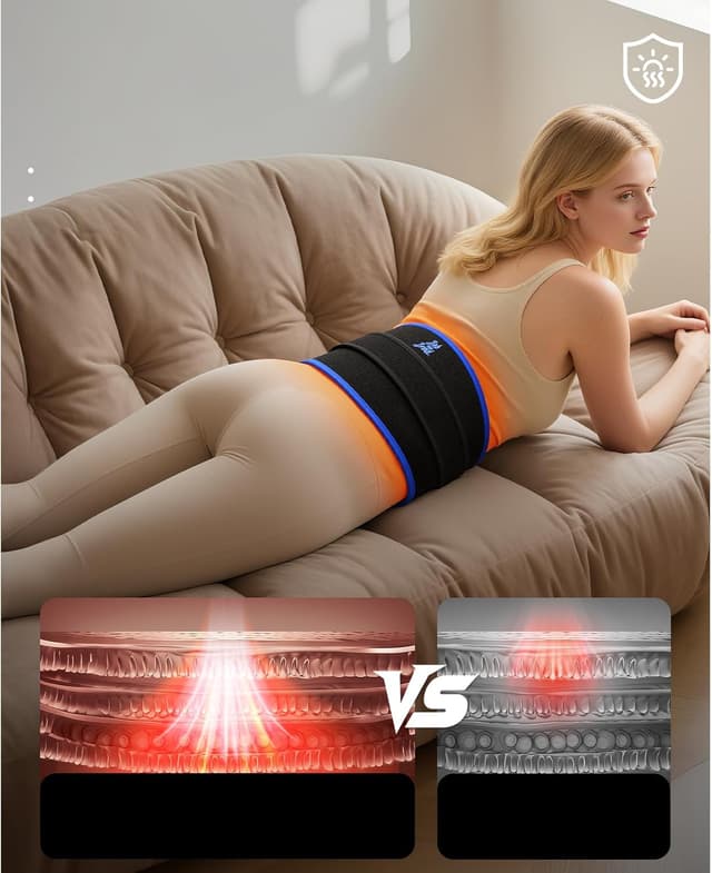 Detalle 2 de BOB AND BRAD ThermoRed kabelloser Infrarot-Wärmegürtel mit Rotlicht, Vibration und Massagefunktion