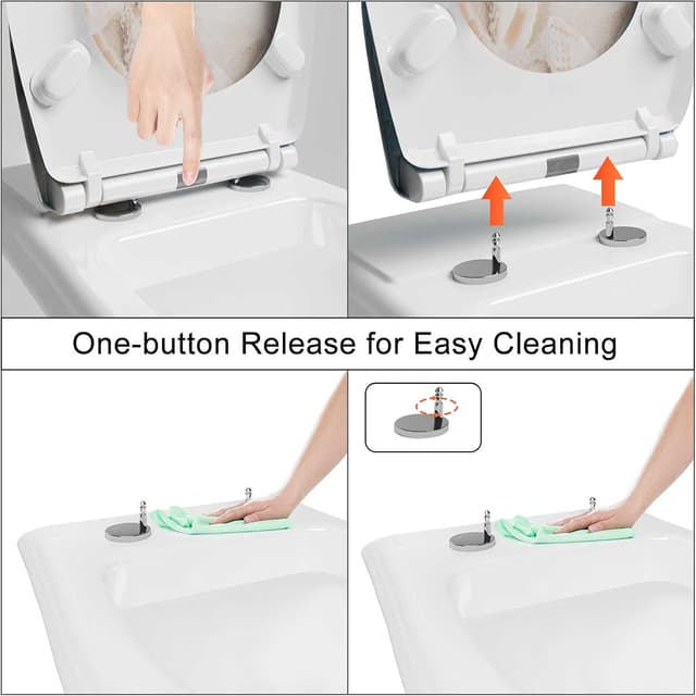 Detalle de WOLTU Tapa WC Asiento Inodoro Cierre Suave Antibacterial 🚽