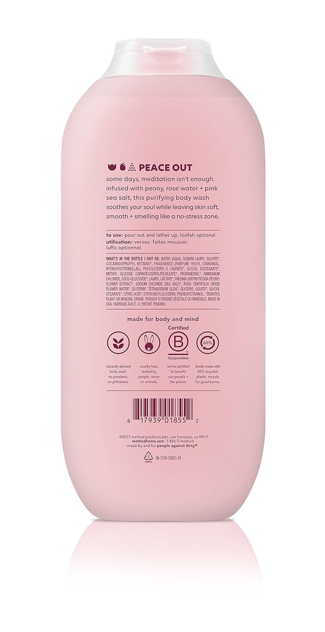 Detalle 2 de Method Body Wash, Pure Peace (3-Pack) — Paraben & Phthalate Free Detoxifying Gel Soap, 18 oz Bottles