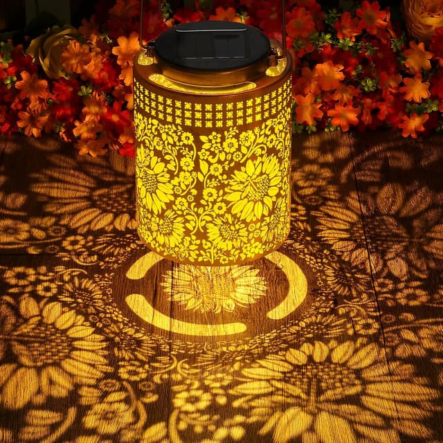 Detalle de ZKLiLi Sunflower Solar Lanterns Outdoor Waterproof Hanging Solar Lights