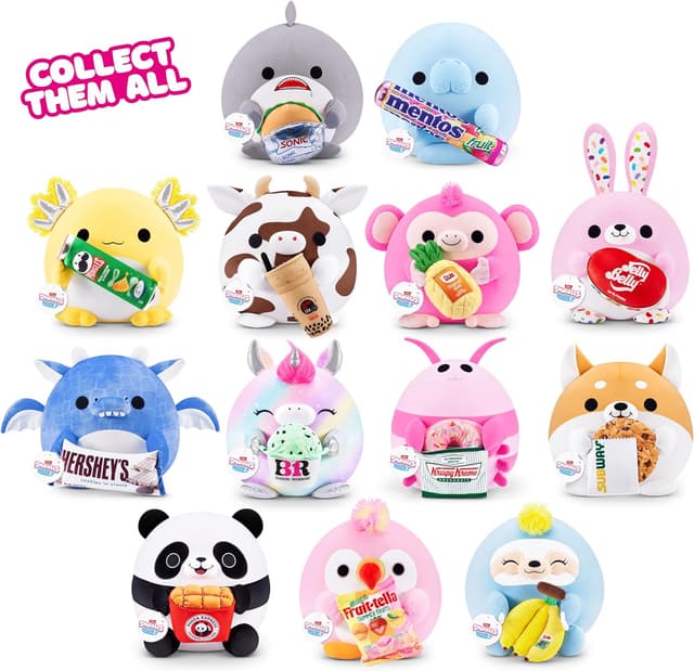 Detalle de Snackles Serie 2 Snackle 35 cm (Flossie) von ZURU – kuscheliges Plüschspielzeug mit Snack-Marken-Accessoire