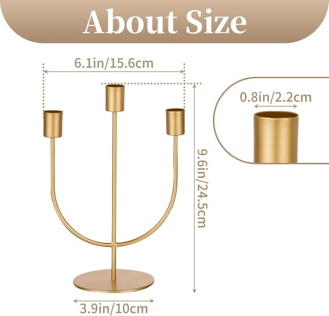 Thumbnail 3 de Sziqiqi Kerzenständer 3-Armig Gold Metall