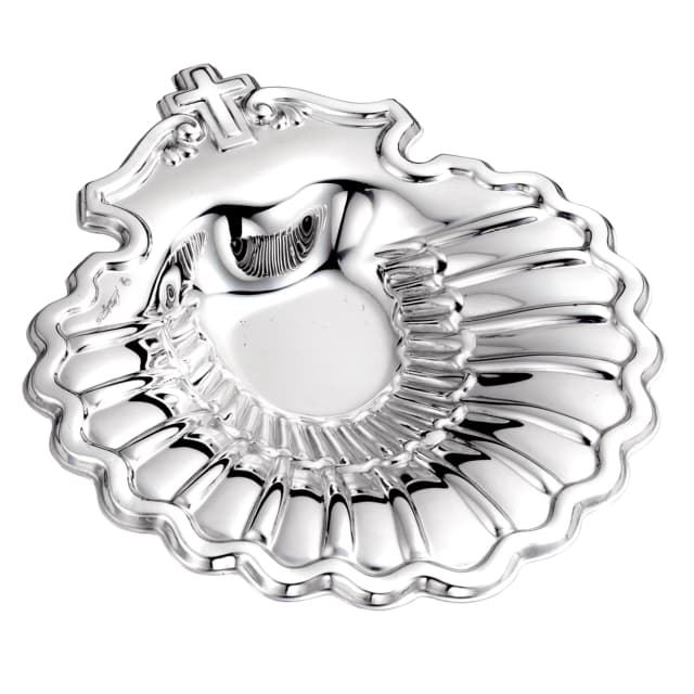 Detalle de Pedro Durán Concha de bautismo Compostela 14x11 cm