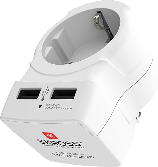 Imagen de Adaptador Europeu a Estados Unidos con USB SKROSS 1500281 🌎 en OfertitasTOP