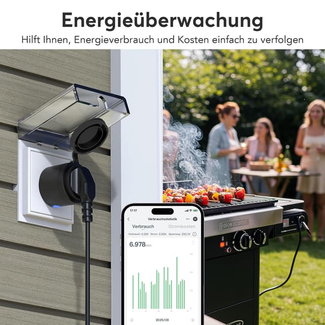 Detalle 2 de EIGHTREE WLAN Außensteckdose IP44 mit Timer
