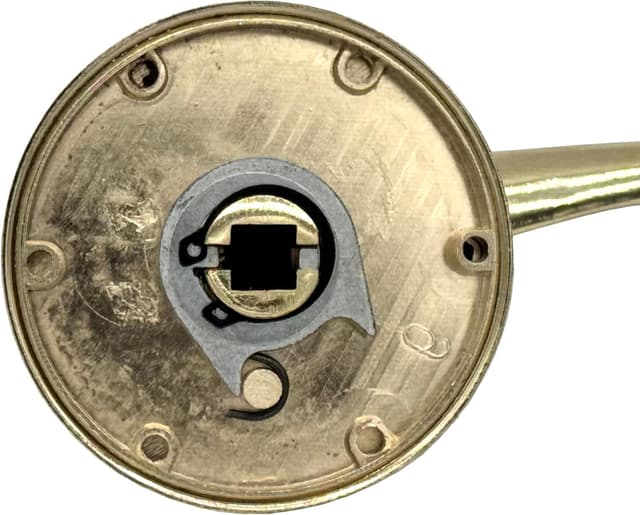 Detalle de Jeu de poignée avec rosace large Micel 07081 en aluminium finition laiton, couleur or brillant