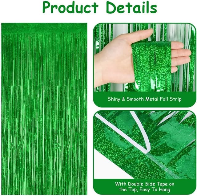 Thumbnail 2 de OFFCUP Rideau Métallique Vert 3pcs