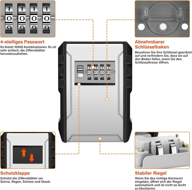 Detalle 2 de Daakro Key Cabinets Schlüsseltresor mit Code
