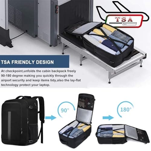 Detalle 2 de PUSLOM Mochila de cabina 55x35x25 cm (48 L) con puerto USB y bolsillo para portátil
