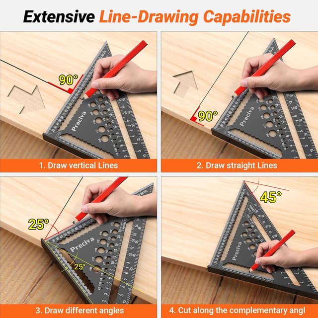 Detalle 2 de Preciva Zimmermannswinkel Set für 18 cm